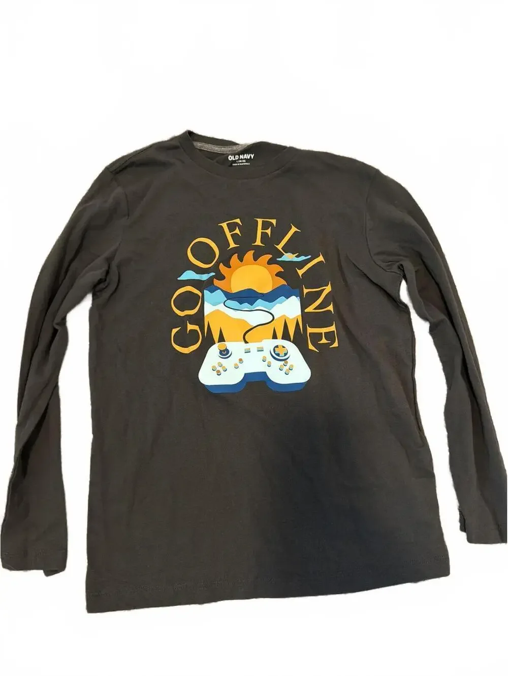 Old Navy Kids Boys Long Sleeve Graphic Tee L 10-12